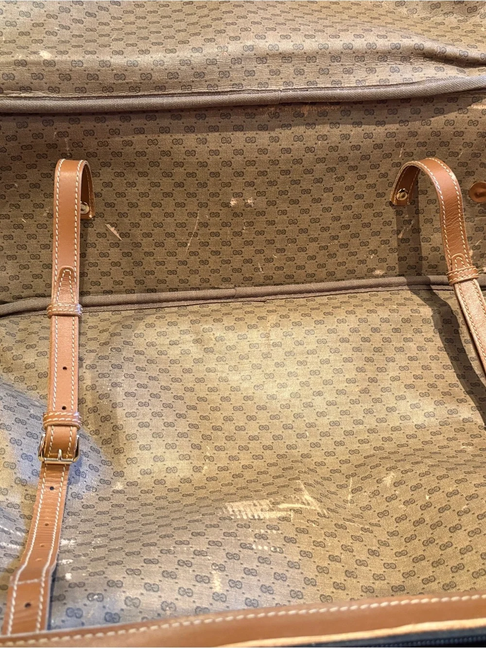 Gucci Black Suede and Brown Leather Duffel Bag Vintage Preowned